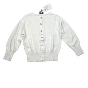 NWT CZ Carolina Zaph White Cardigan Sweater